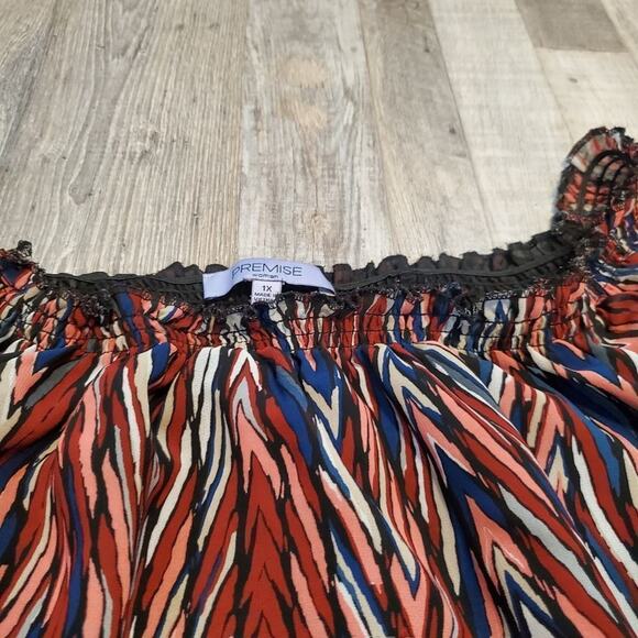 Premise 1x women's multicolor sheer blouse - Picture 4 of 11